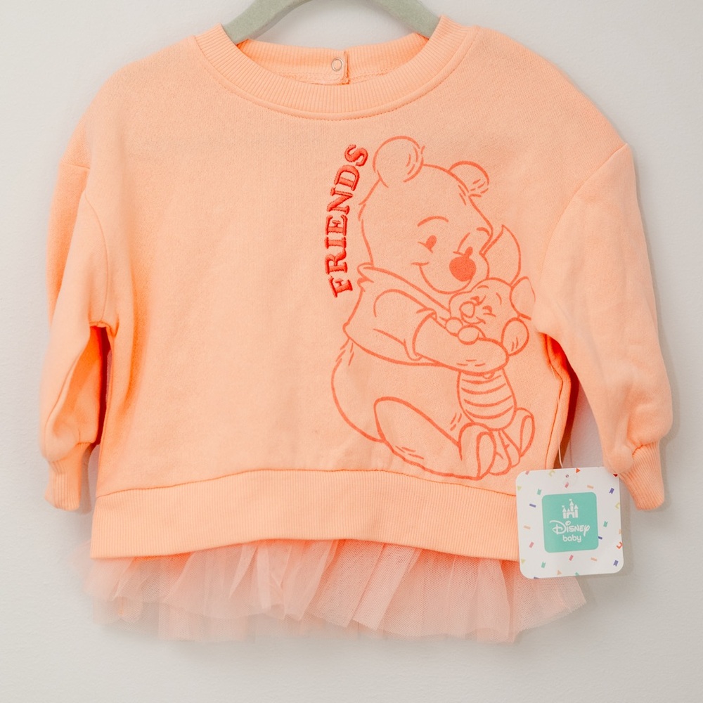 Disney Baby Winnie the Pooh Tulle Sweatshirt Size 12M NWT